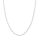 Sterling Silver 2.4mm Concave Figaro Chain with Lobster Lock