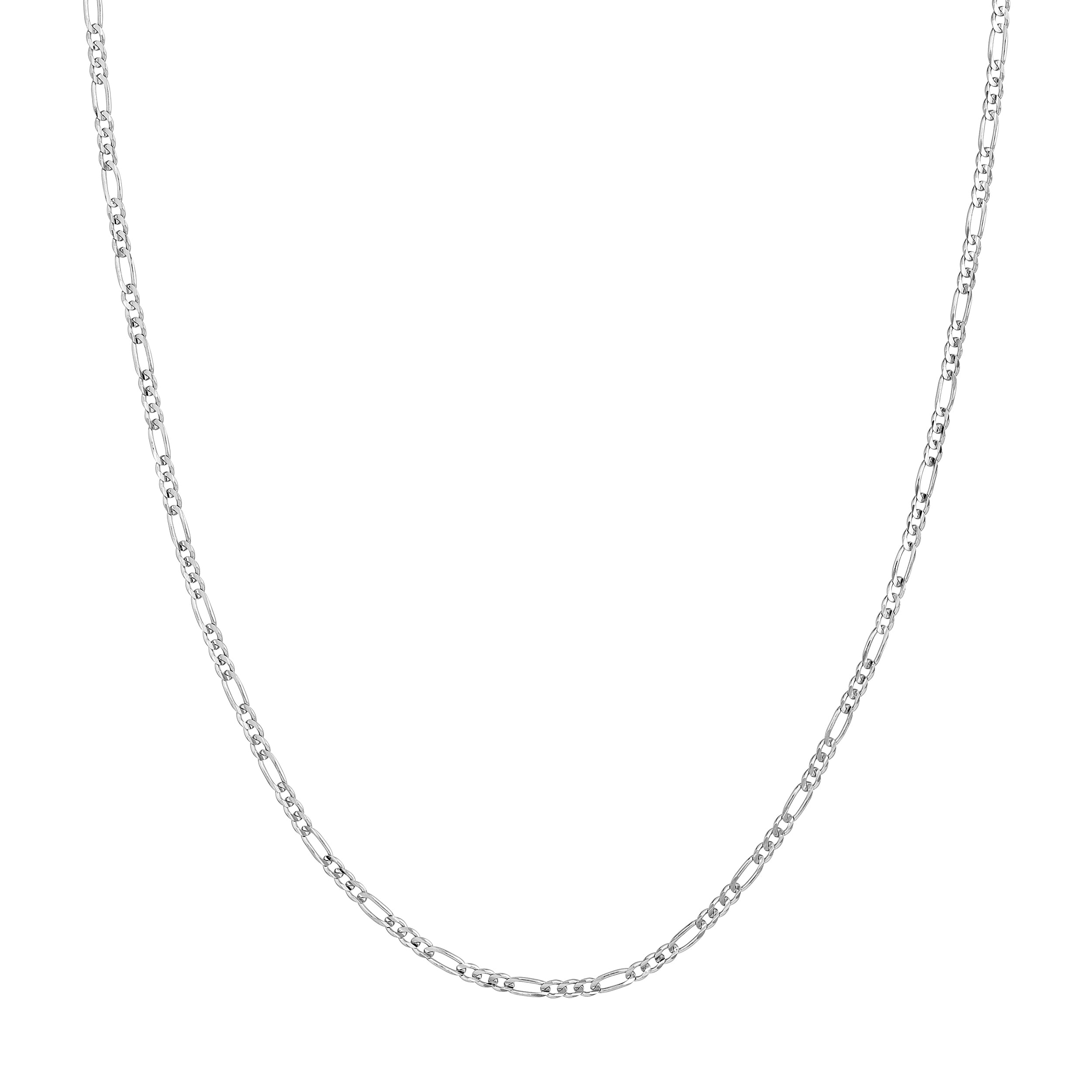 Sterling Silver 2.4mm Concave Figaro Chain with Lobster Lock