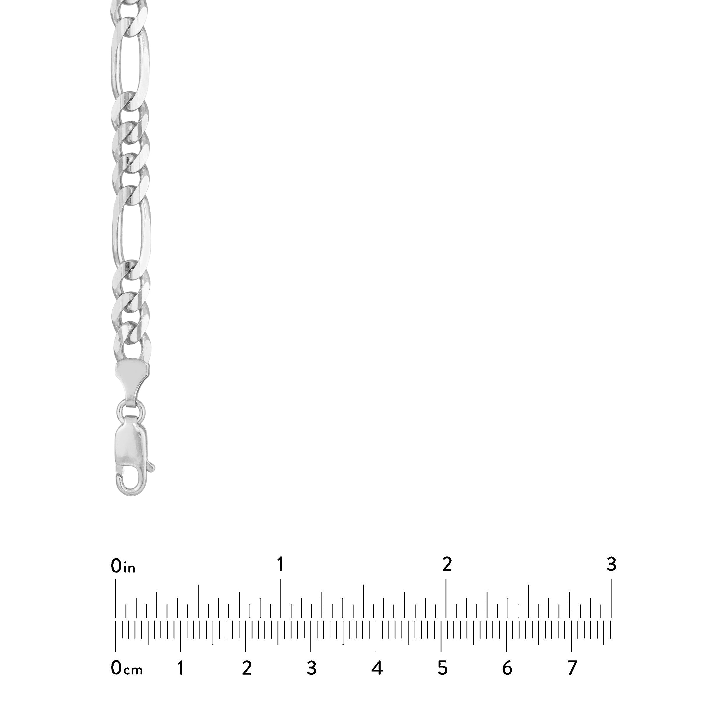 Sterling Silver 6.75mm Concave Figaro Chain with Lobster