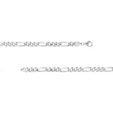 Sterling Silver 8.4mm Concave Figaro Chain with Lobster Lock