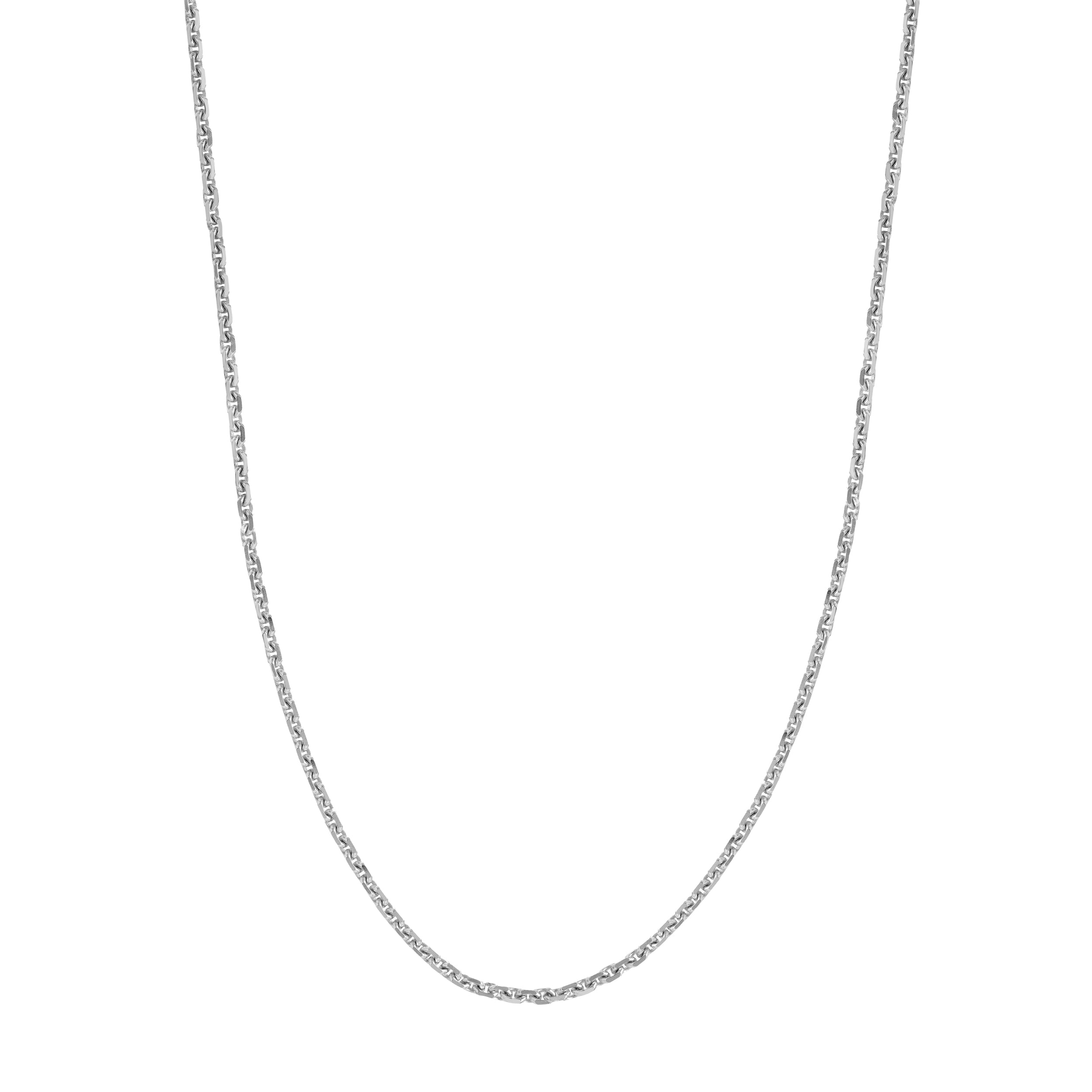 Sterling Silver 1.25mm D/C Cable Chain with Lobster Lock