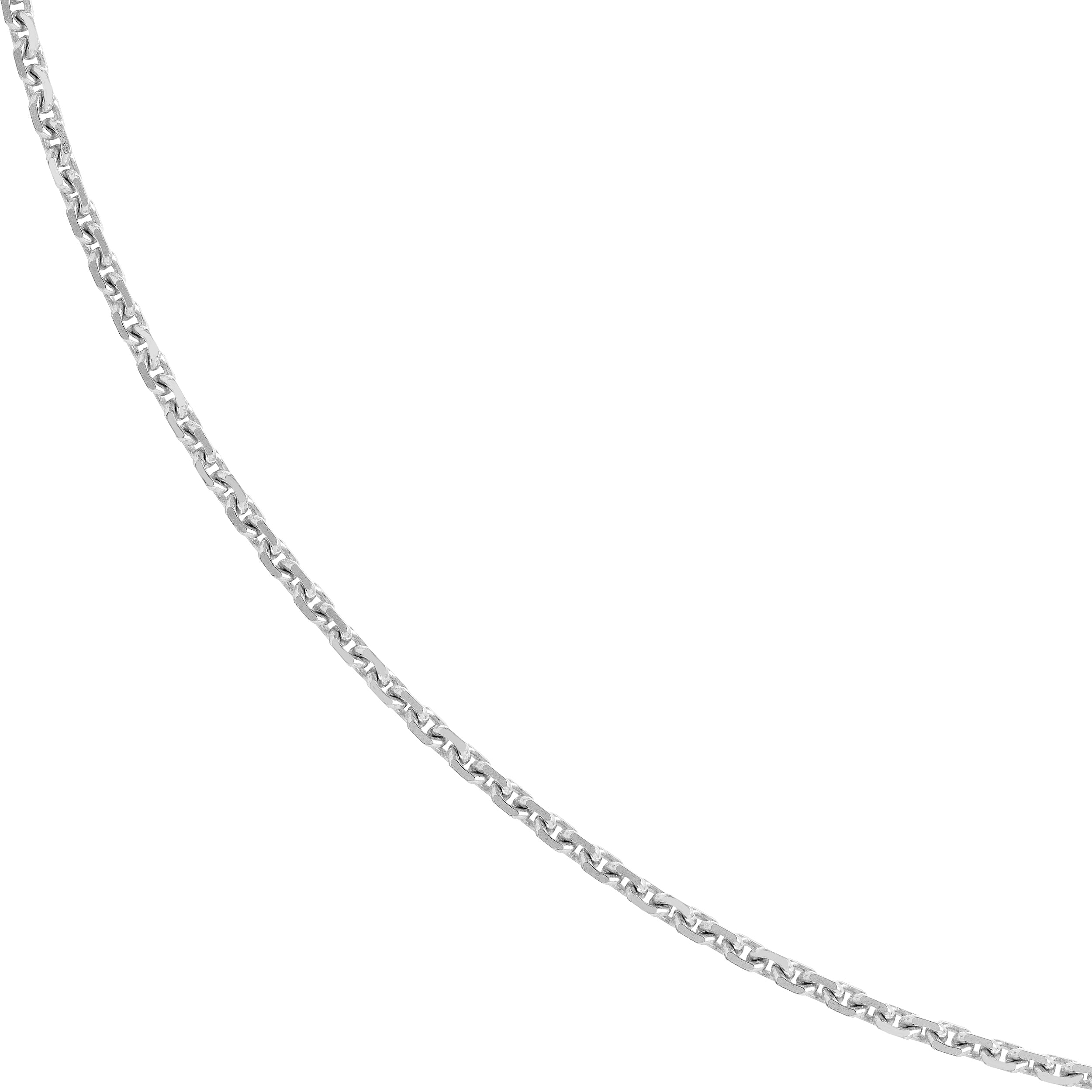 Sterling Silver 1.25mm D/C Cable Chain with Lobster Lock