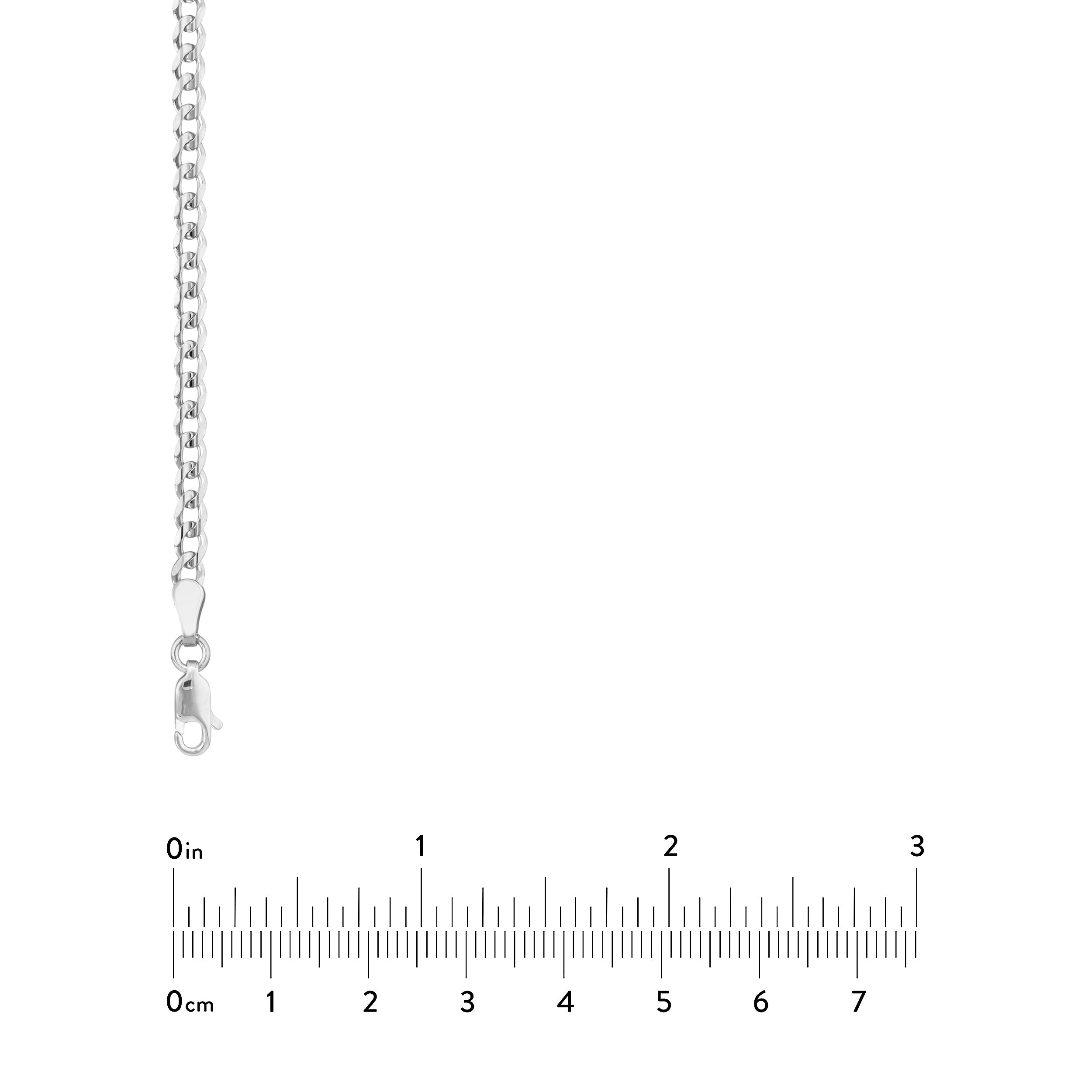 Sterling Silver 3.7mm Light Curb Chain with Lobster Lock