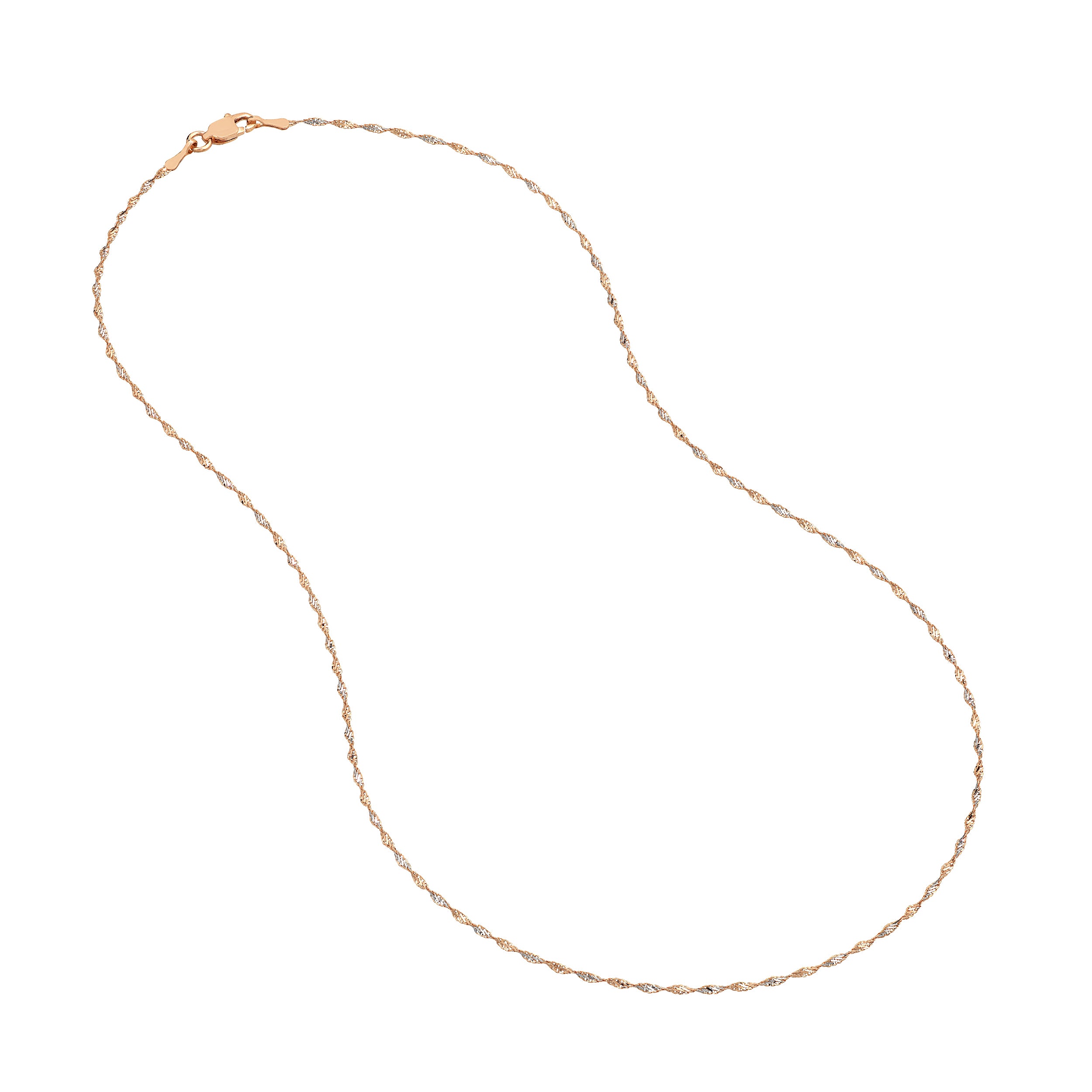 1.35mm Rose/White Dorica Chain with Lobster Lock