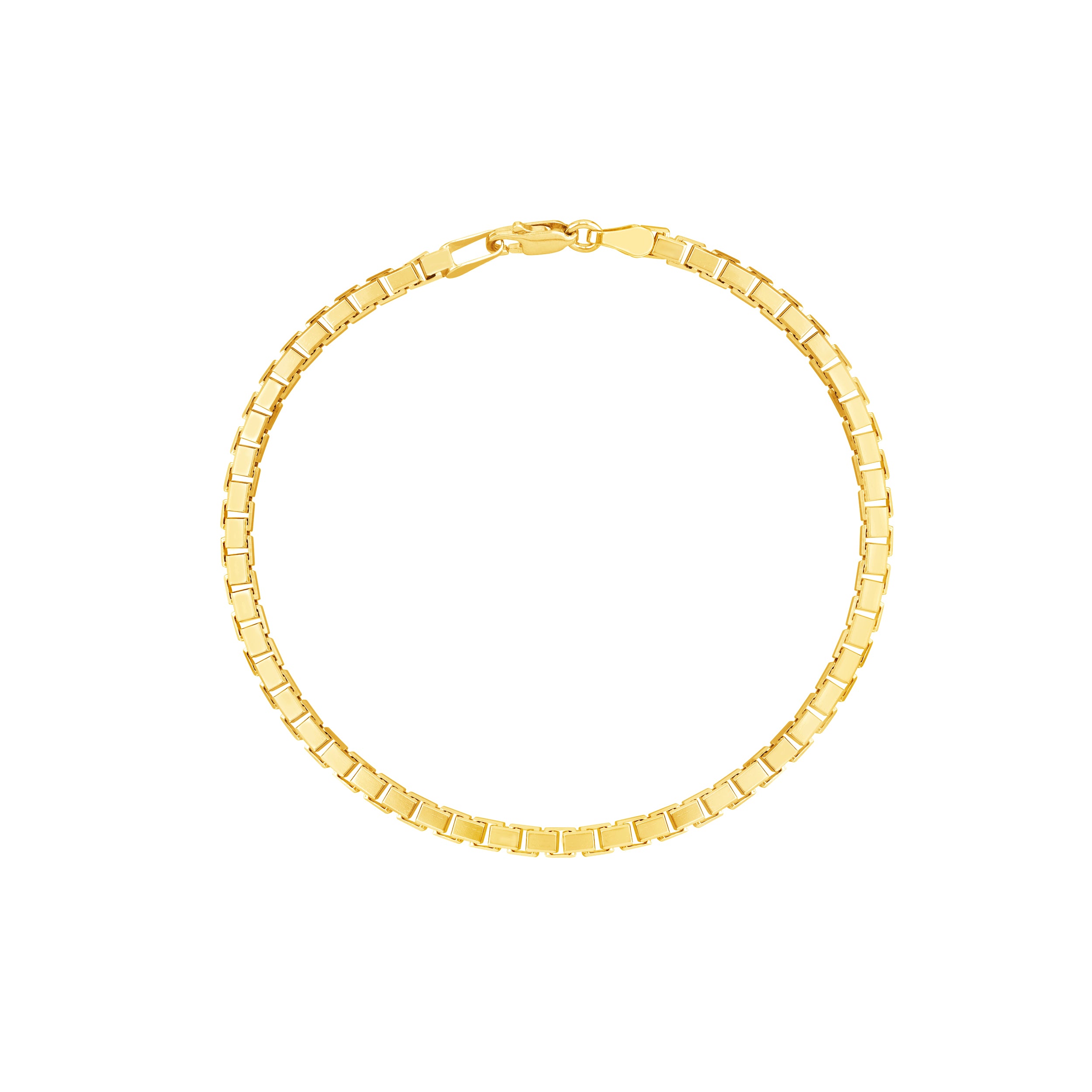 3.4mm Box Chain Bracelet with Spring Ring