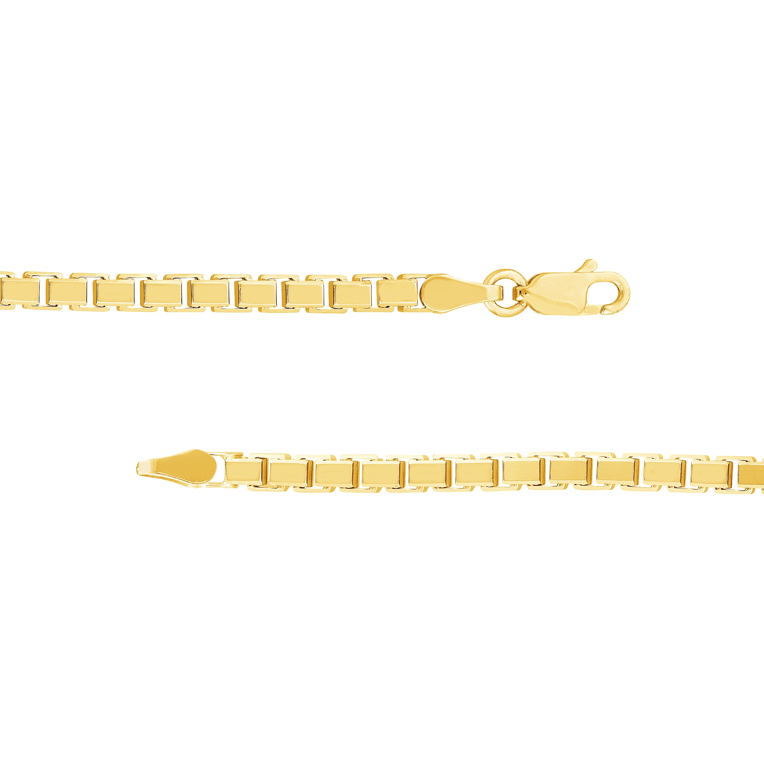 3.4mm Box Chain Bracelet with Spring Ring