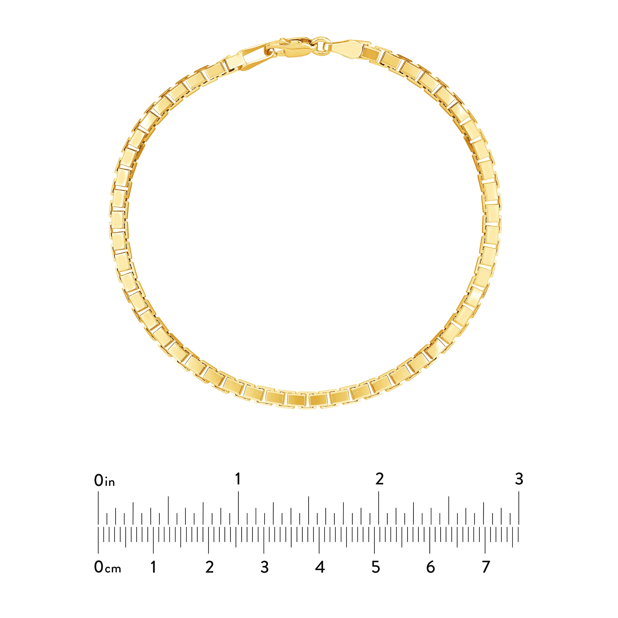 3.4mm Box Chain Bracelet with Spring Ring