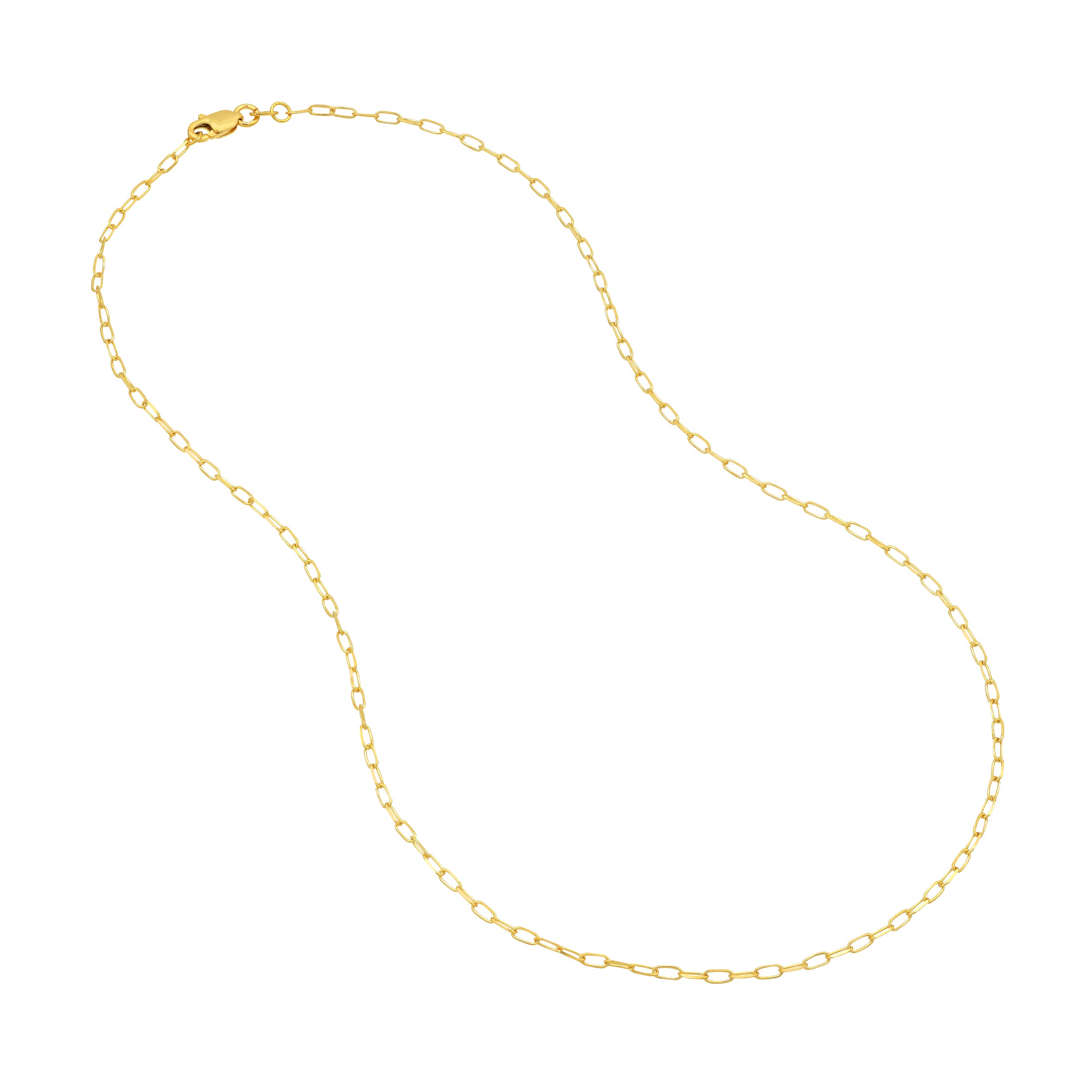 1.70mm Paper Clip Chain with Lobster Lock