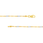Two-tone Singapore Flat Saturn Chain