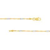 Two-tone Singapore Flat Saturn Chain