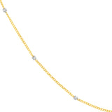 Two-Tone Cube Saturn Chain with Lobster Lock