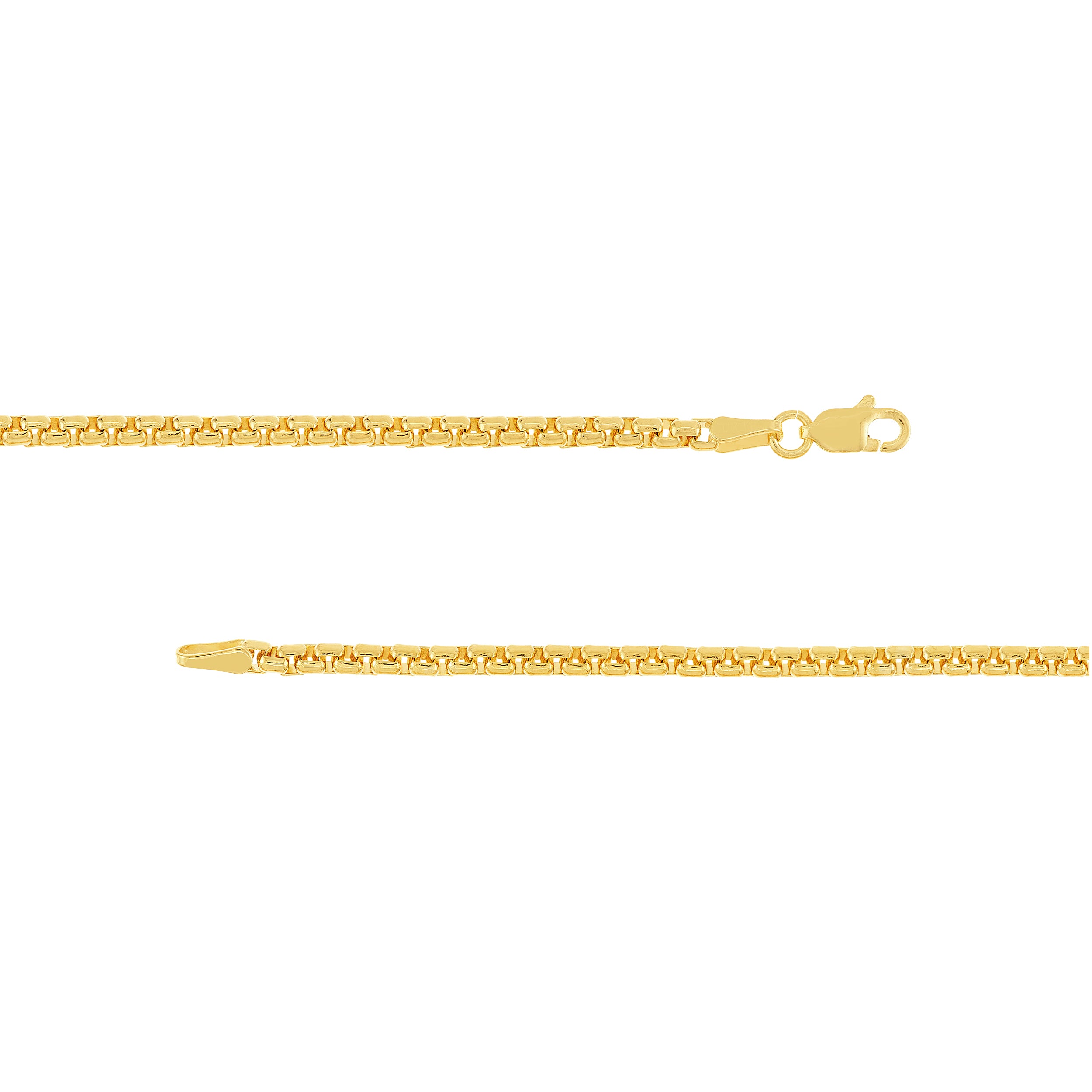 2.7mm Solid Round Box Chain with Lobster Lock