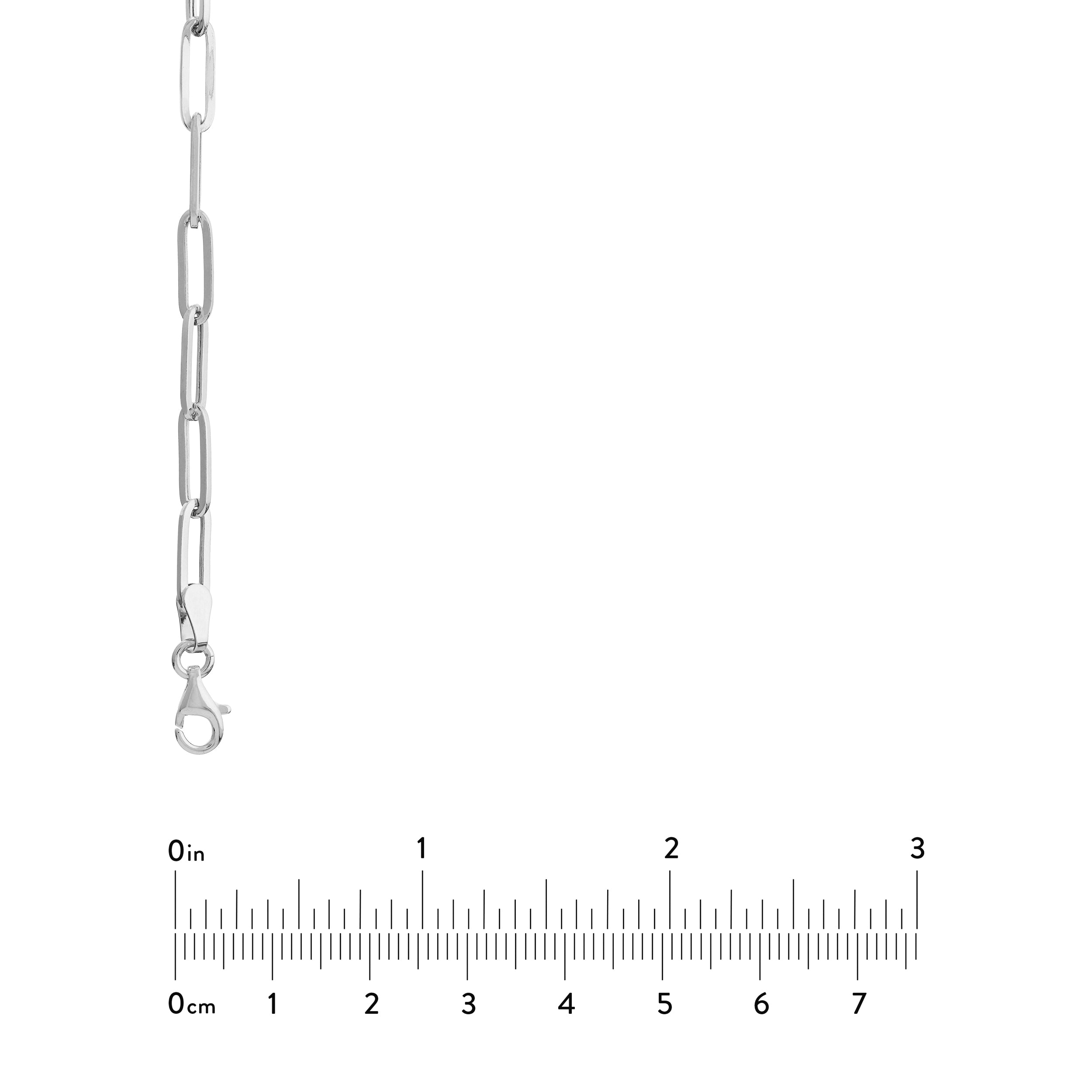 3.80mm Hollow Paper Clip Chain with Pear Lock
