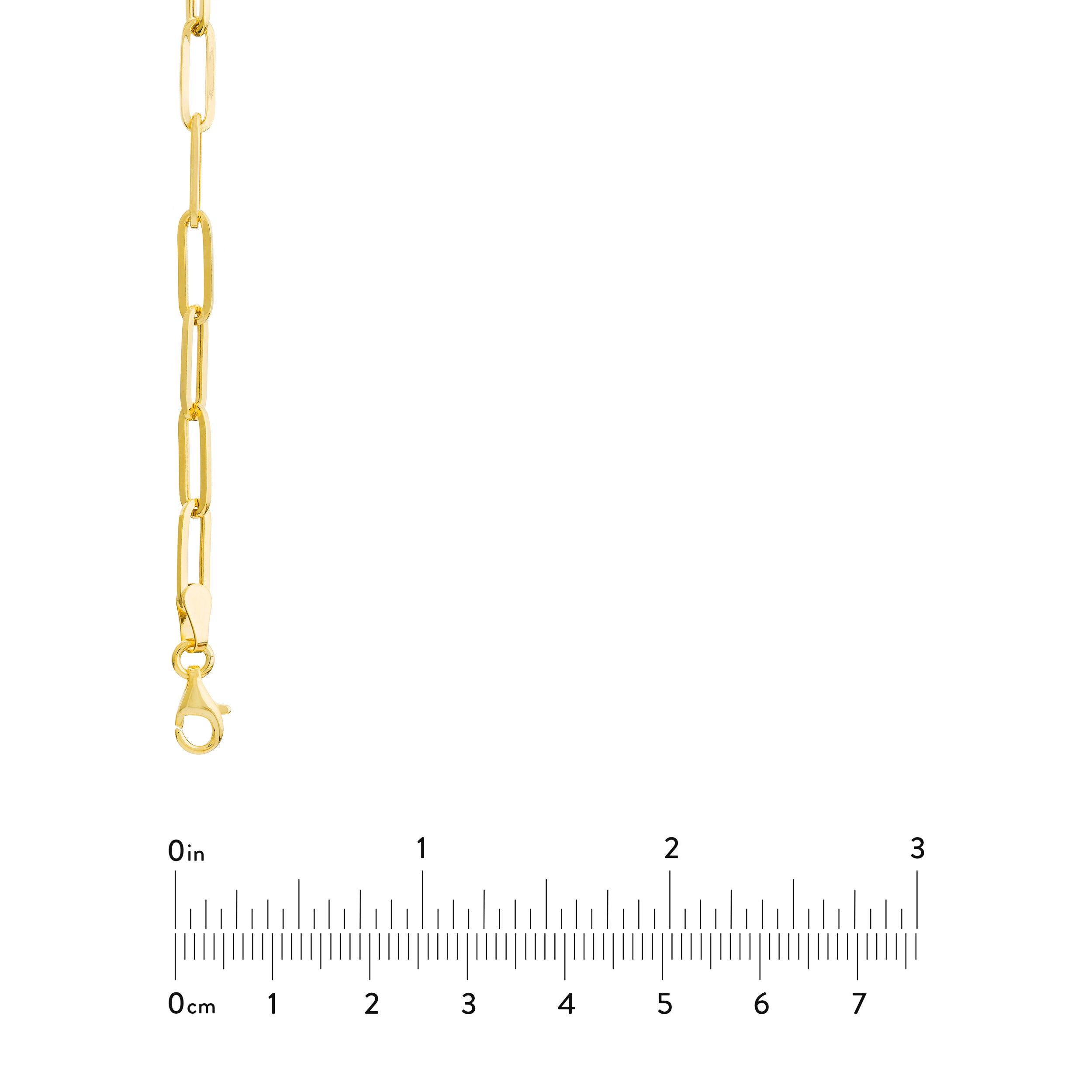 3.80mm Hollow Paper Clip Chain with Pear Lock
