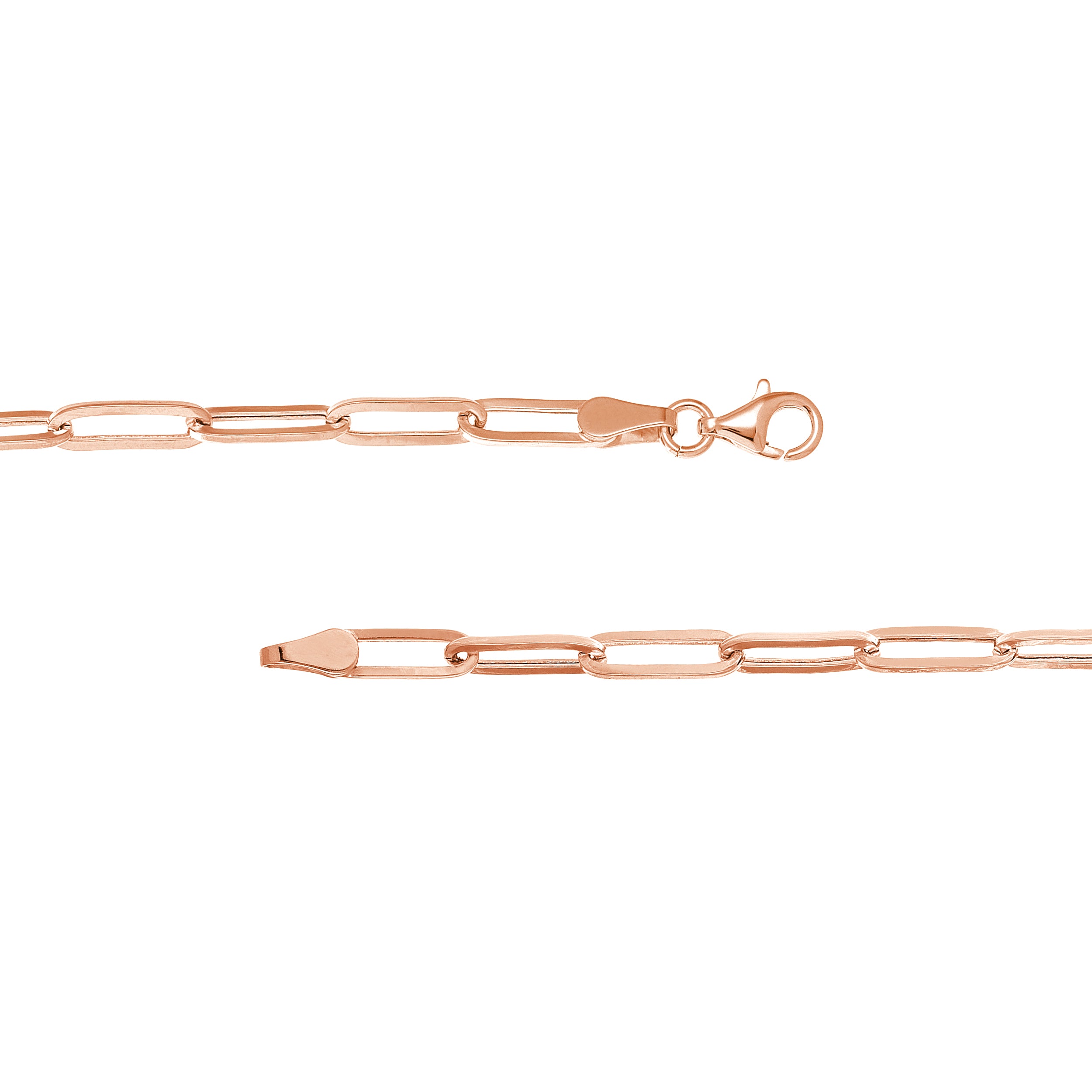 3.80mm Hollow Paper Clip Chain with Pear Lock