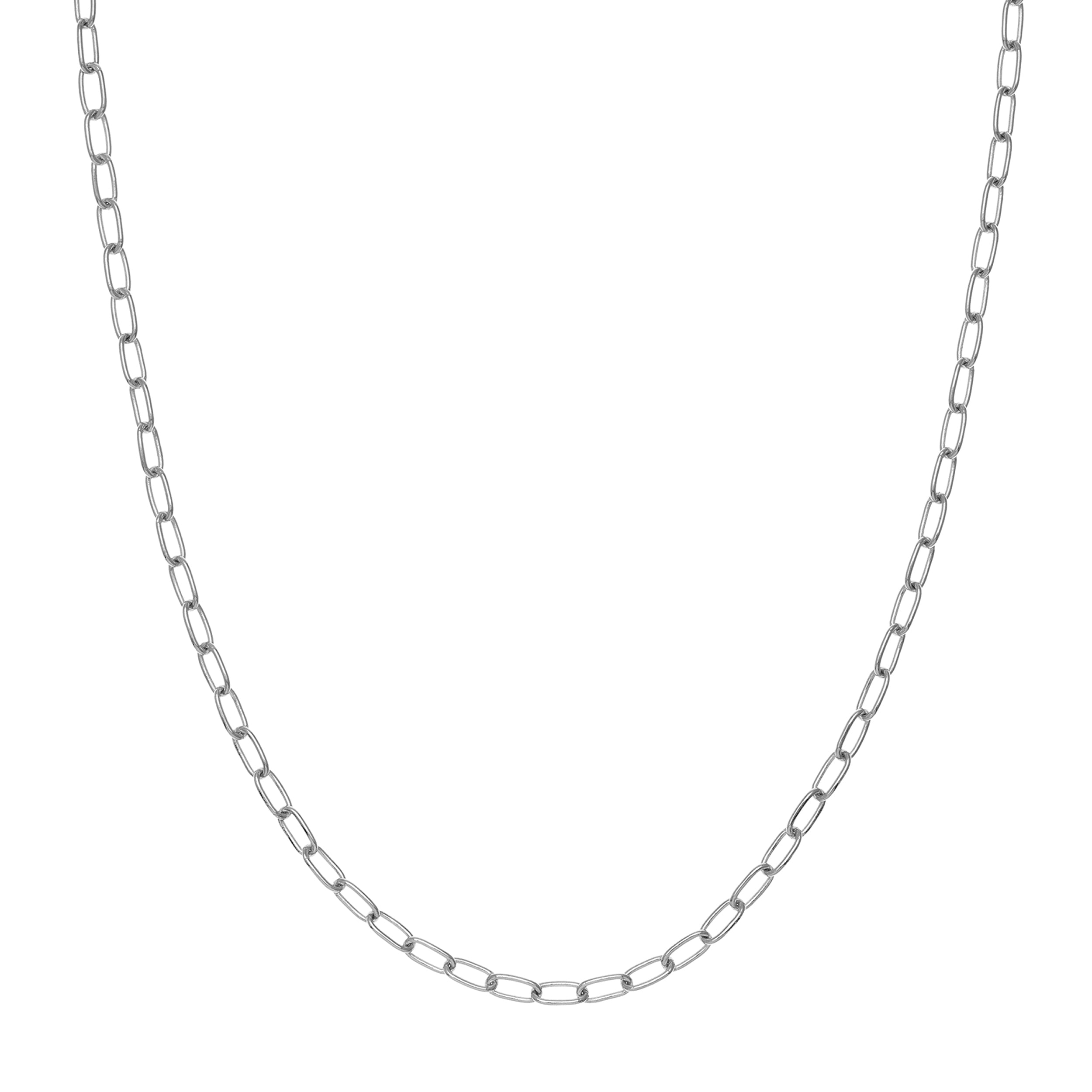3.45mm Paper Clip Chain with Lobster Lock