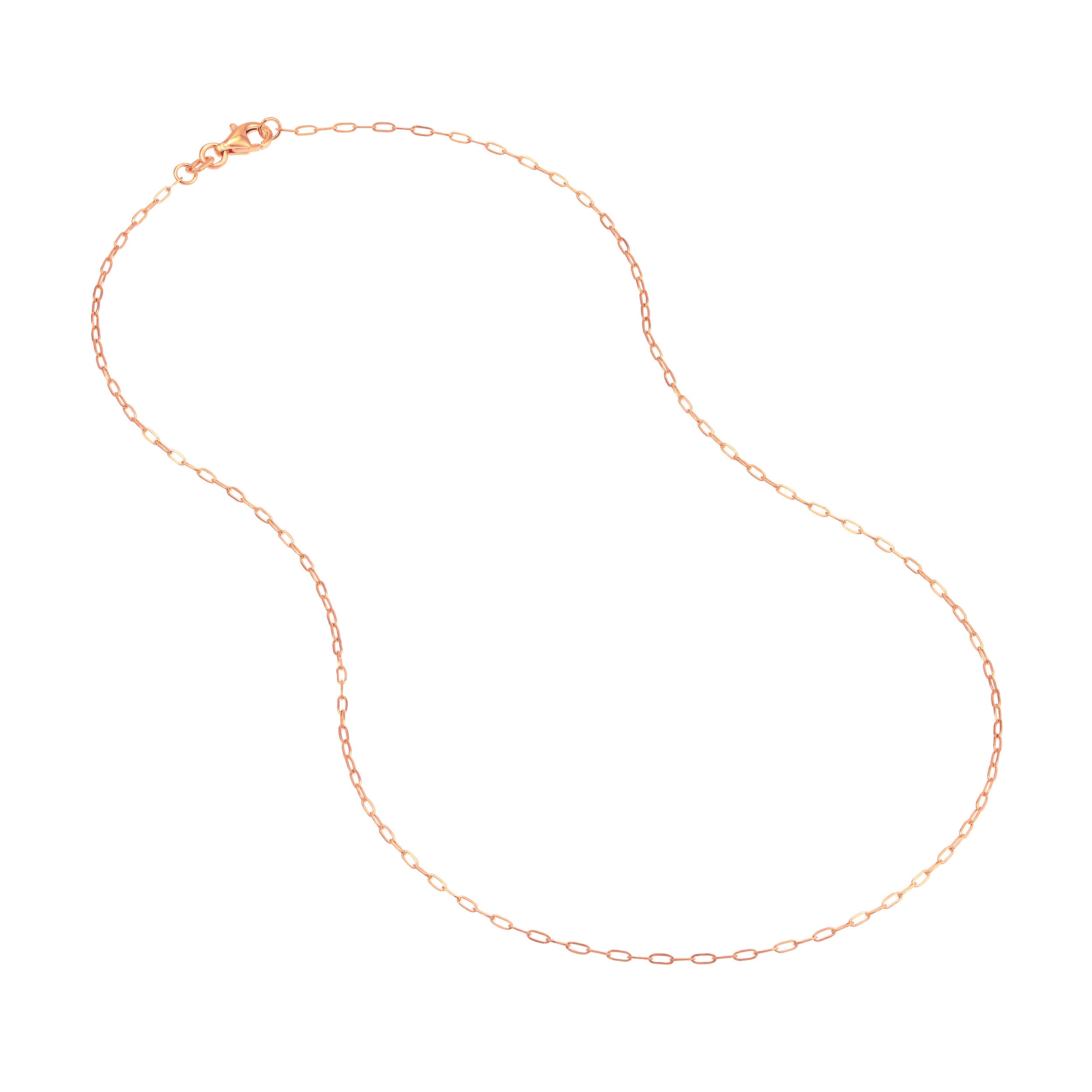 1.30mm Paper Clip Chain with Pear Shape Lobster Lock