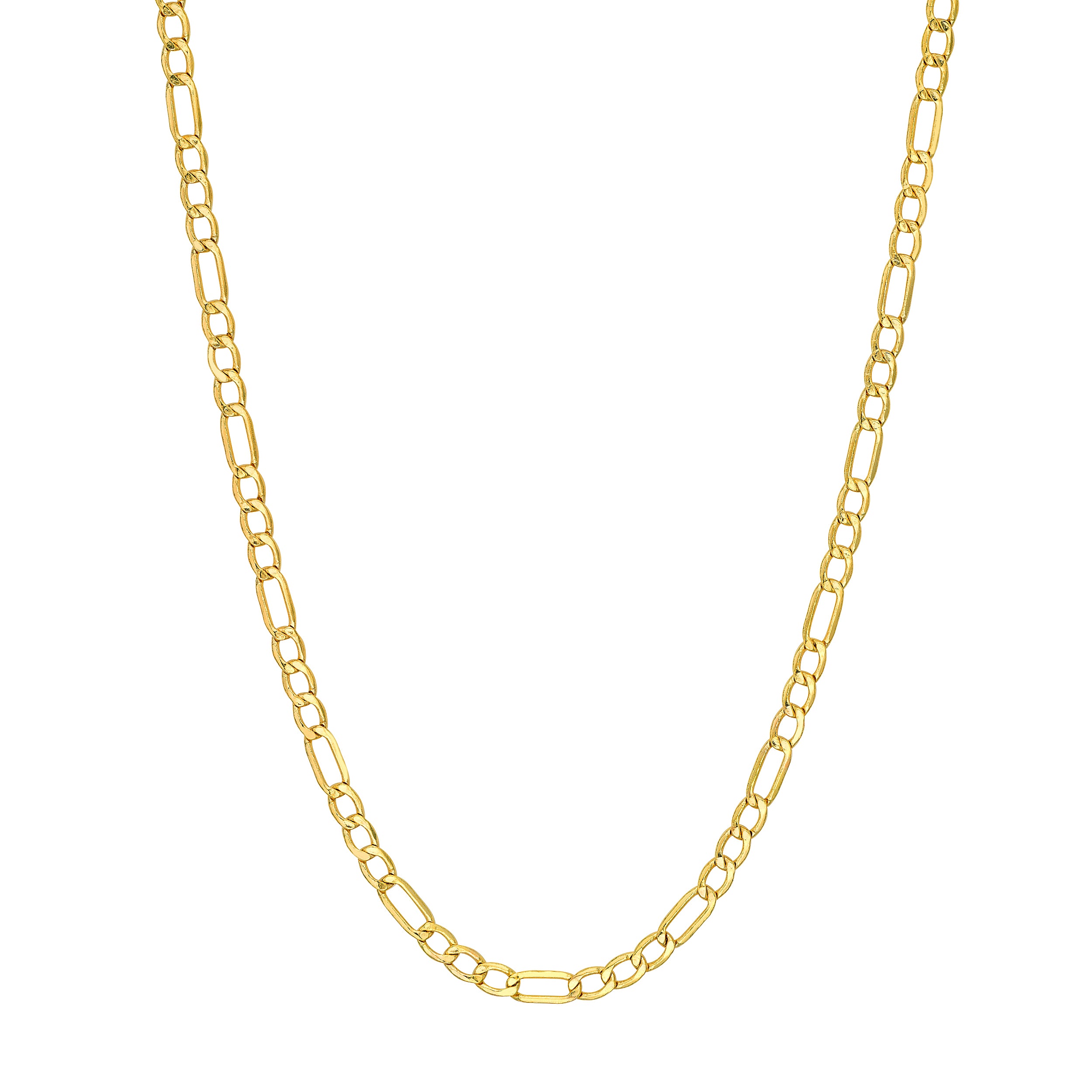 2.45mm Hollow Beveled Figaro Chain