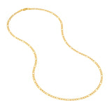2.45mm Hollow Beveled Figaro Chain
