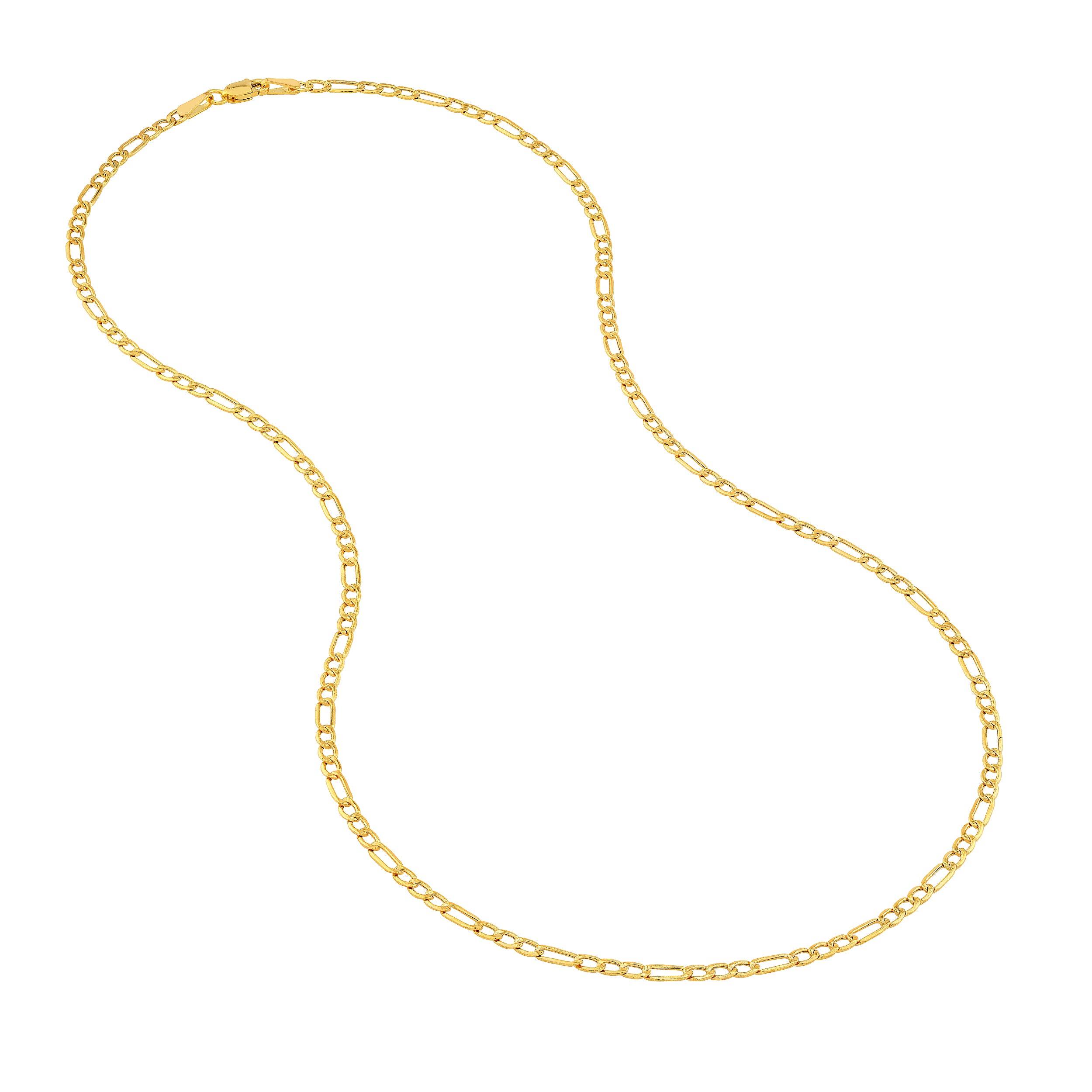2.45mm Hollow Beveled Figaro Chain