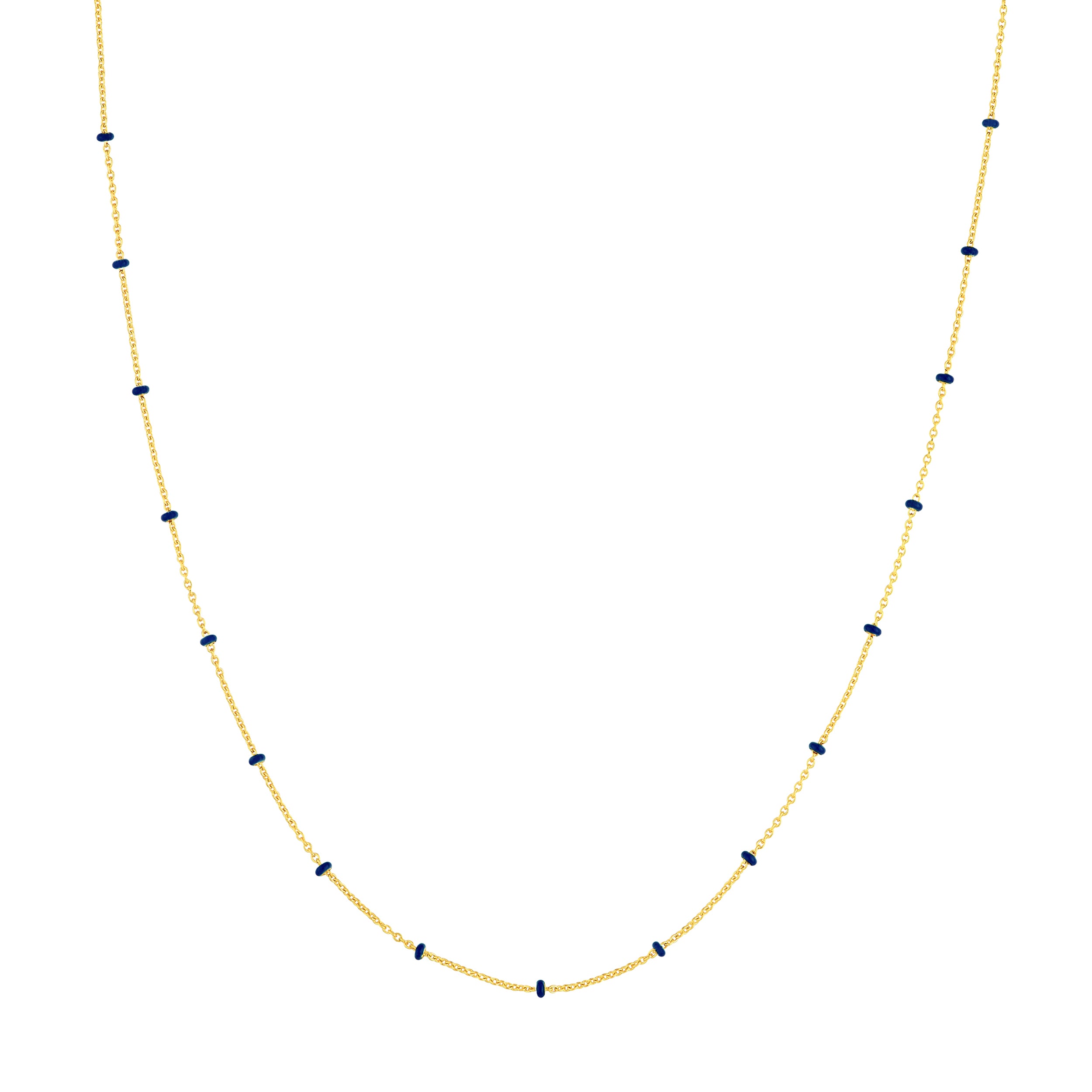 Navy Enamel Bead Saturn Chain