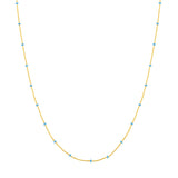 Baby Blue Enamel Bead Saturn Chain