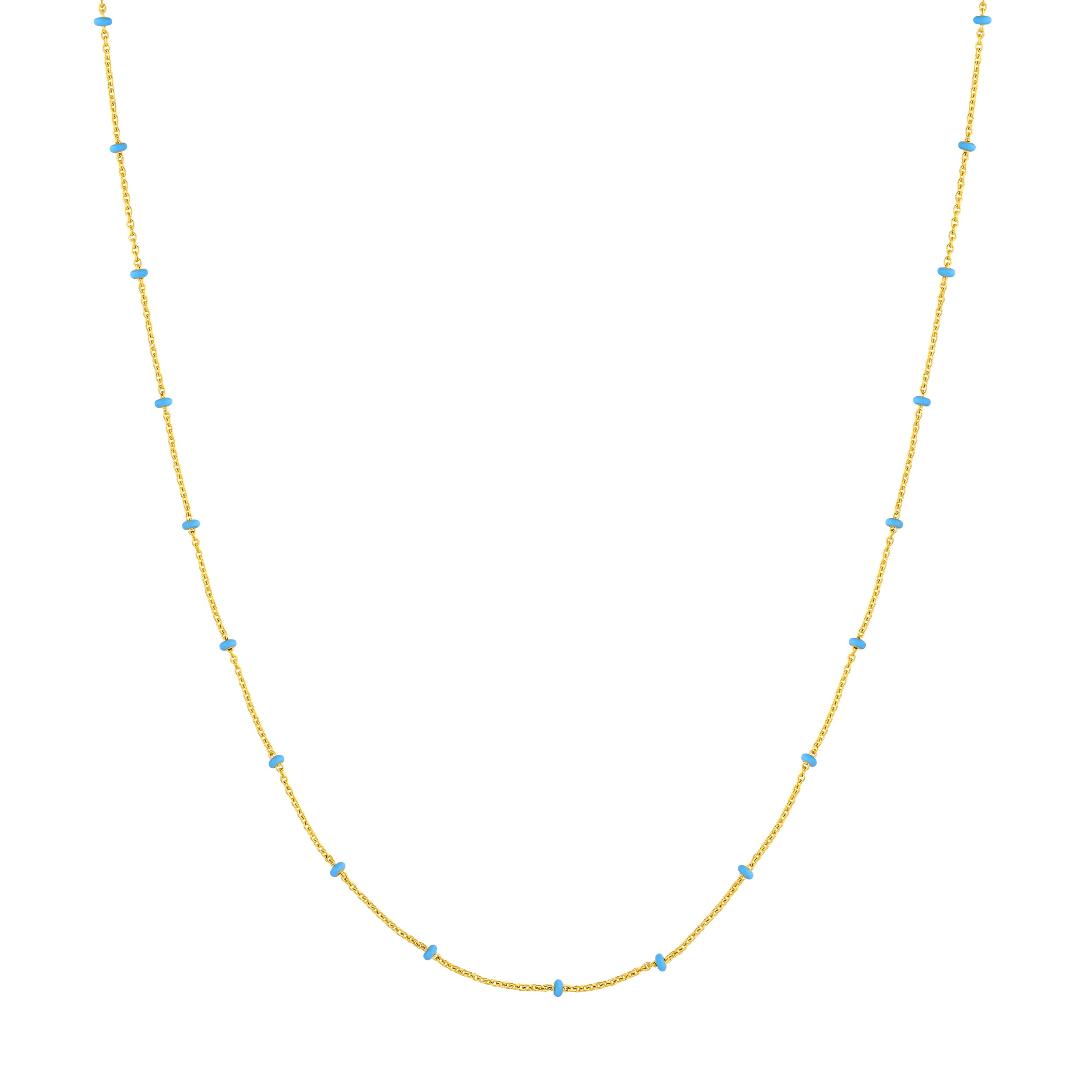 Baby Blue Enamel Bead Saturn Chain