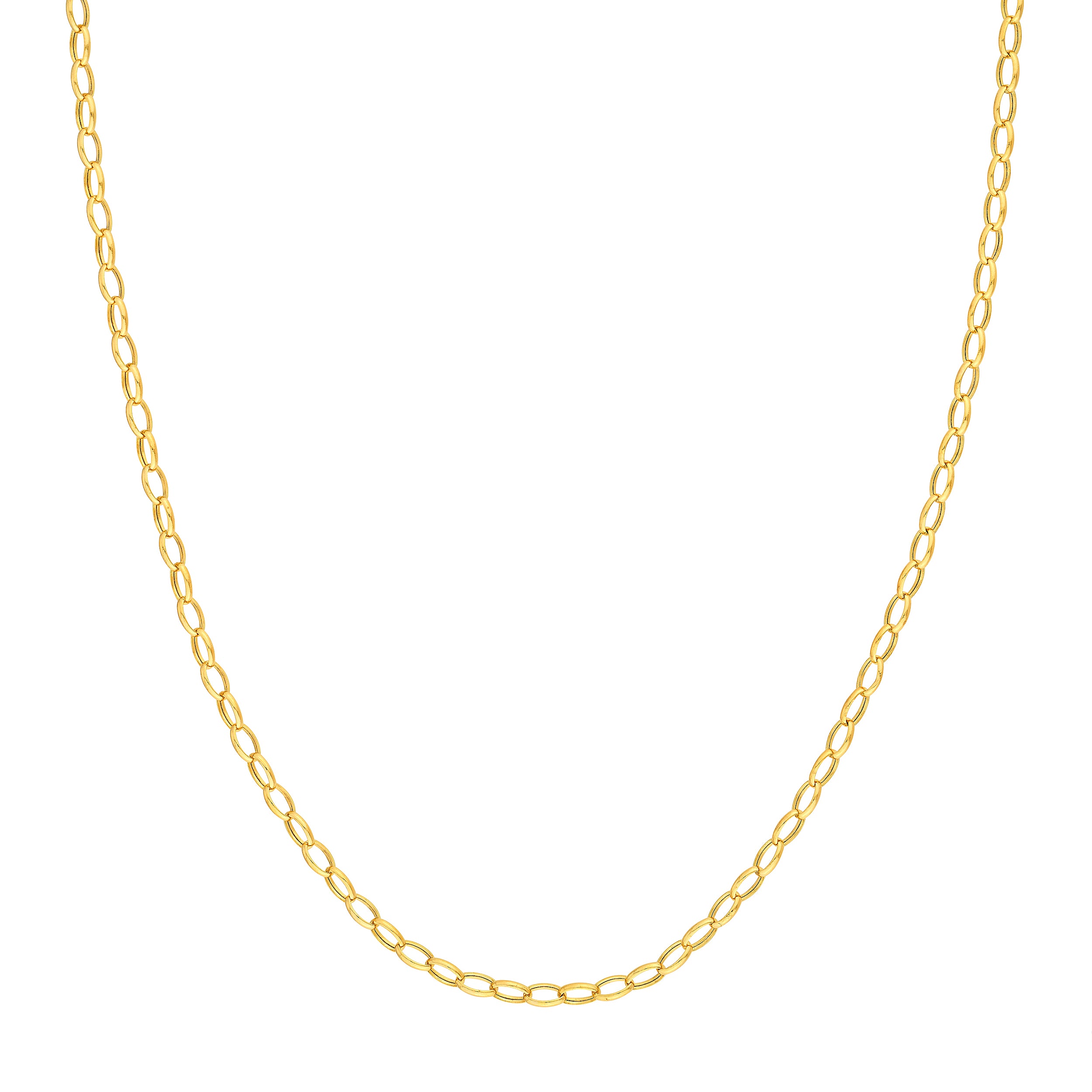 3.50mm Hollow Oval Rolo Forzentina Chain