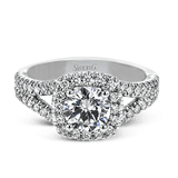 Engagement Ring in 18k Gold with Diamonds