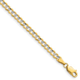 14k 3.7mm Lightweight PavÃ© Flat Cuban Chain