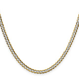14k 3.7mm Lightweight PavÃ© Flat Cuban Chain