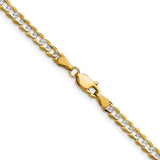 14k 3.7mm Lightweight PavÃ© Flat Cuban Chain