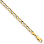 14k 3.7mm Lightweight PavÃ© Flat Cuban Chain
