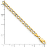 14k 3.7mm Lightweight PavÃ© Flat Cuban Chain