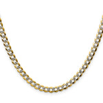 14k 4.7mm Lightweight PavÃ© Flat Cuban Chain