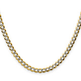 14k 4.7mm Lightweight PavÃ© Flat Cuban Chain
