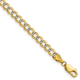 14k 4.7mm Lightweight PavÃ© Flat Cuban Chain