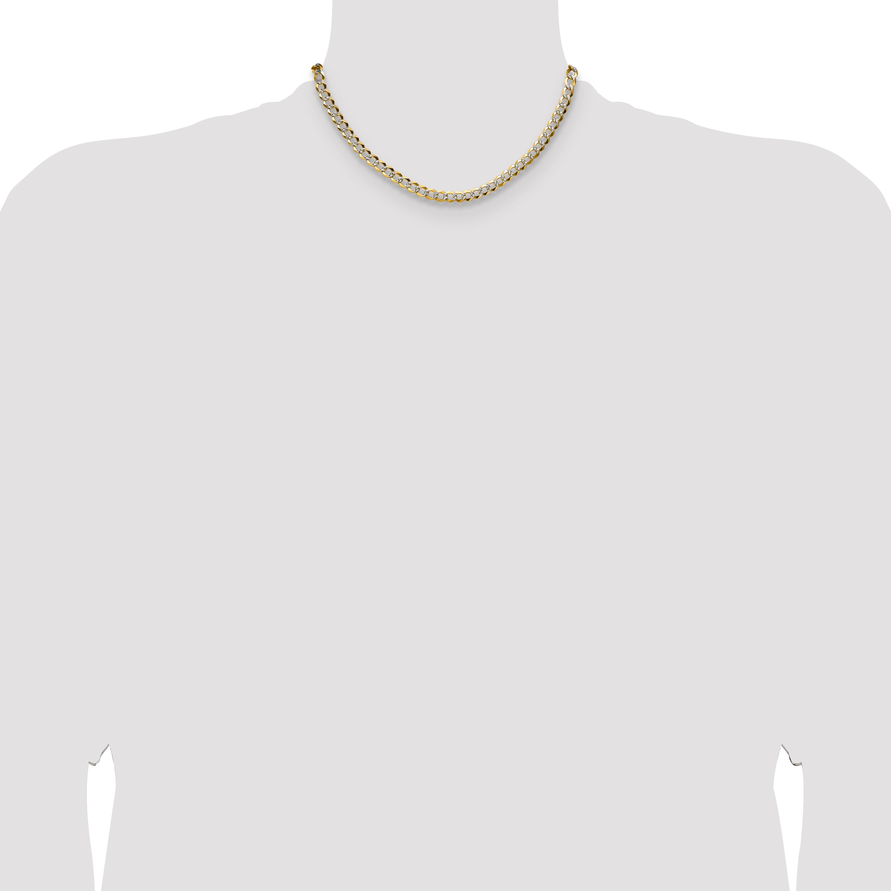 14k 5.9mm Lightweight PavÃ© Flat Cuban Chain