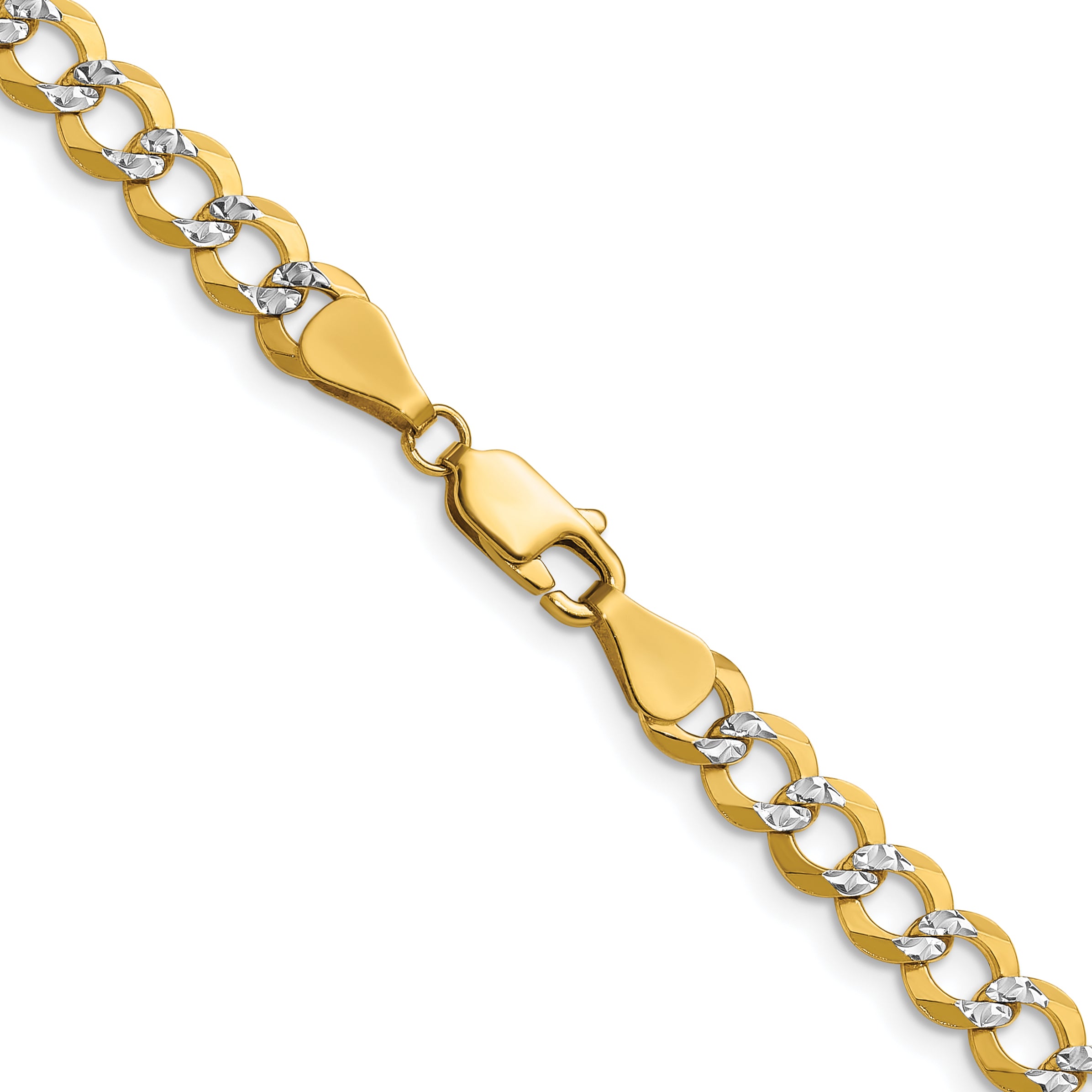 14k 5.9mm Lightweight PavÃ© Flat Cuban Chain