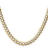 14k 5.9mm Lightweight PavÃ© Flat Cuban Chain