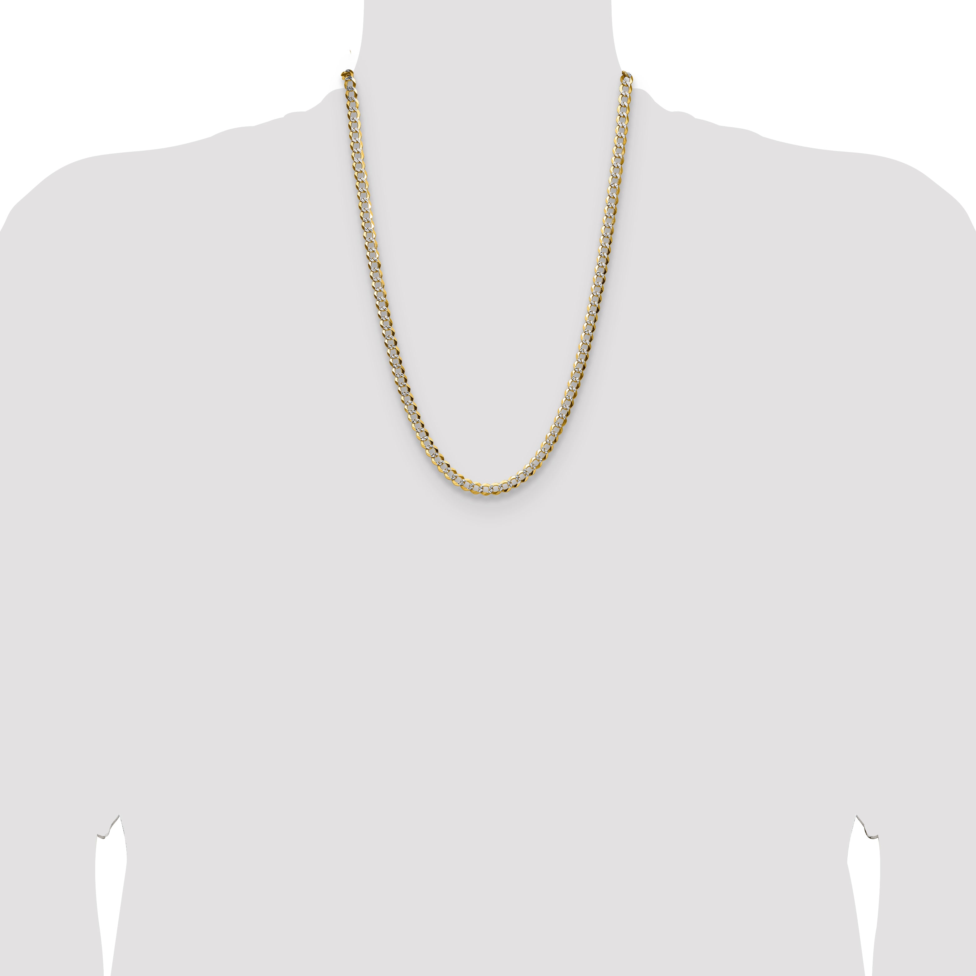 14k 5.9mm Lightweight PavÃ© Flat Cuban Chain