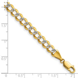 14k 5.9mm Lightweight PavÃ© Flat Cuban Chain