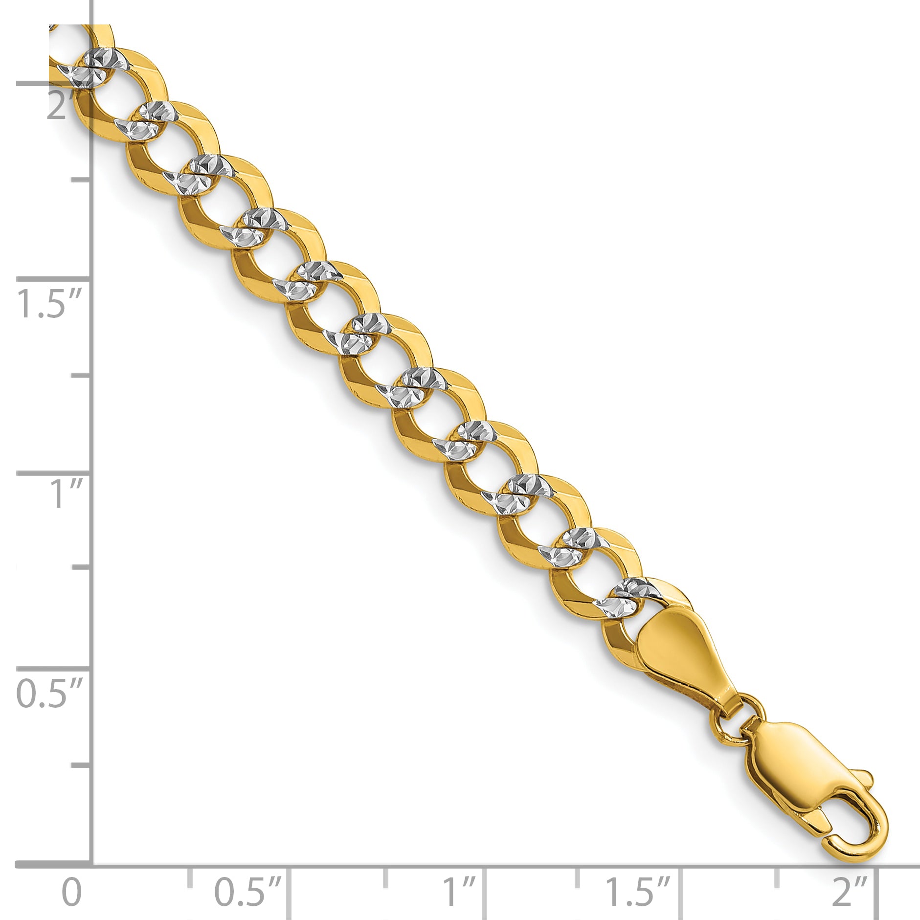 14k 5.9mm Lightweight PavÃ© Flat Cuban Chain