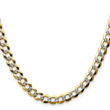 14k 7.2mm Lightweight PavÃ© Flat Cuban Chain