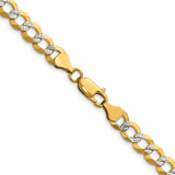 14k 7.2mm Lightweight PavÃ© Flat Cuban Chain