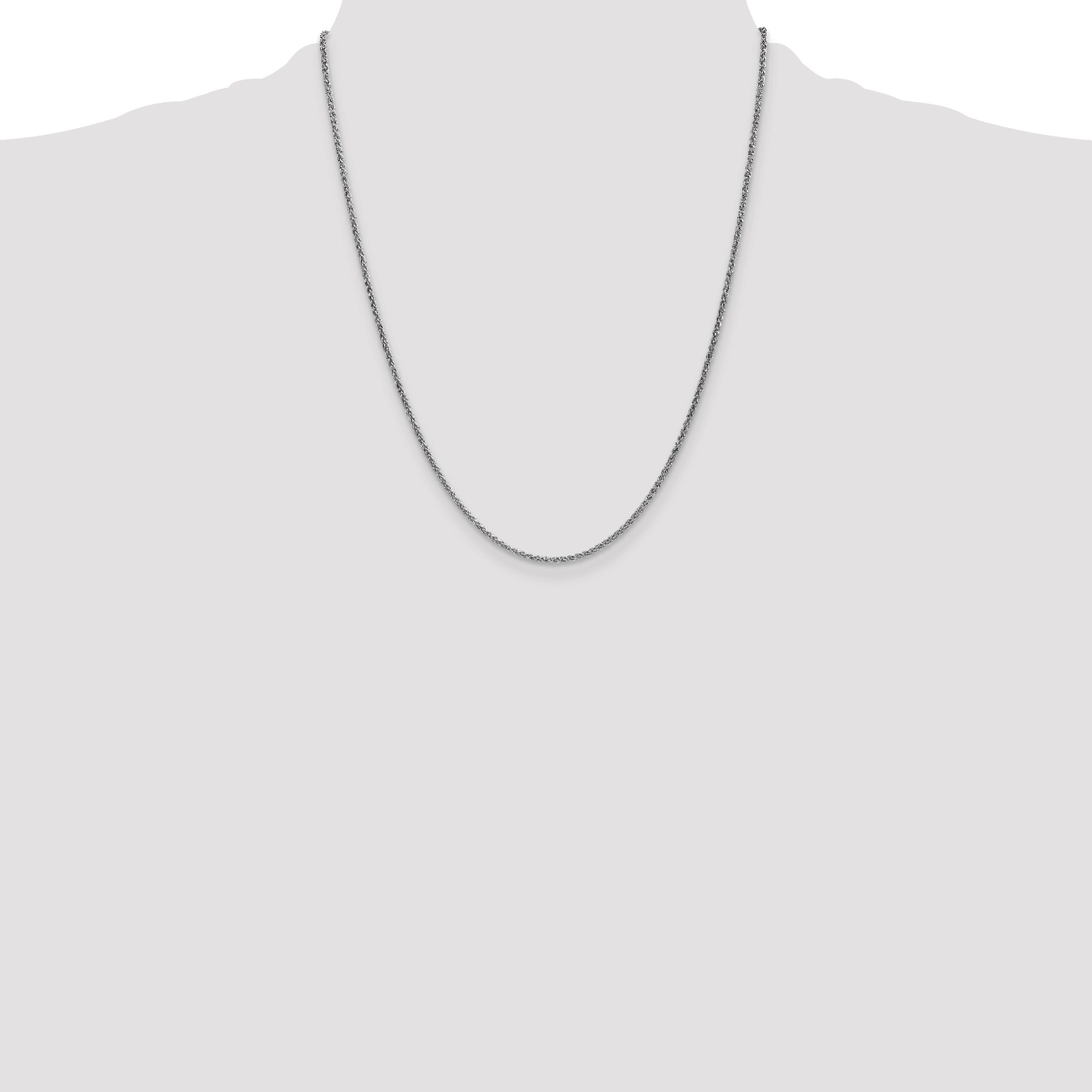 14k WG .8mm Polished Light Baby Rope Chain