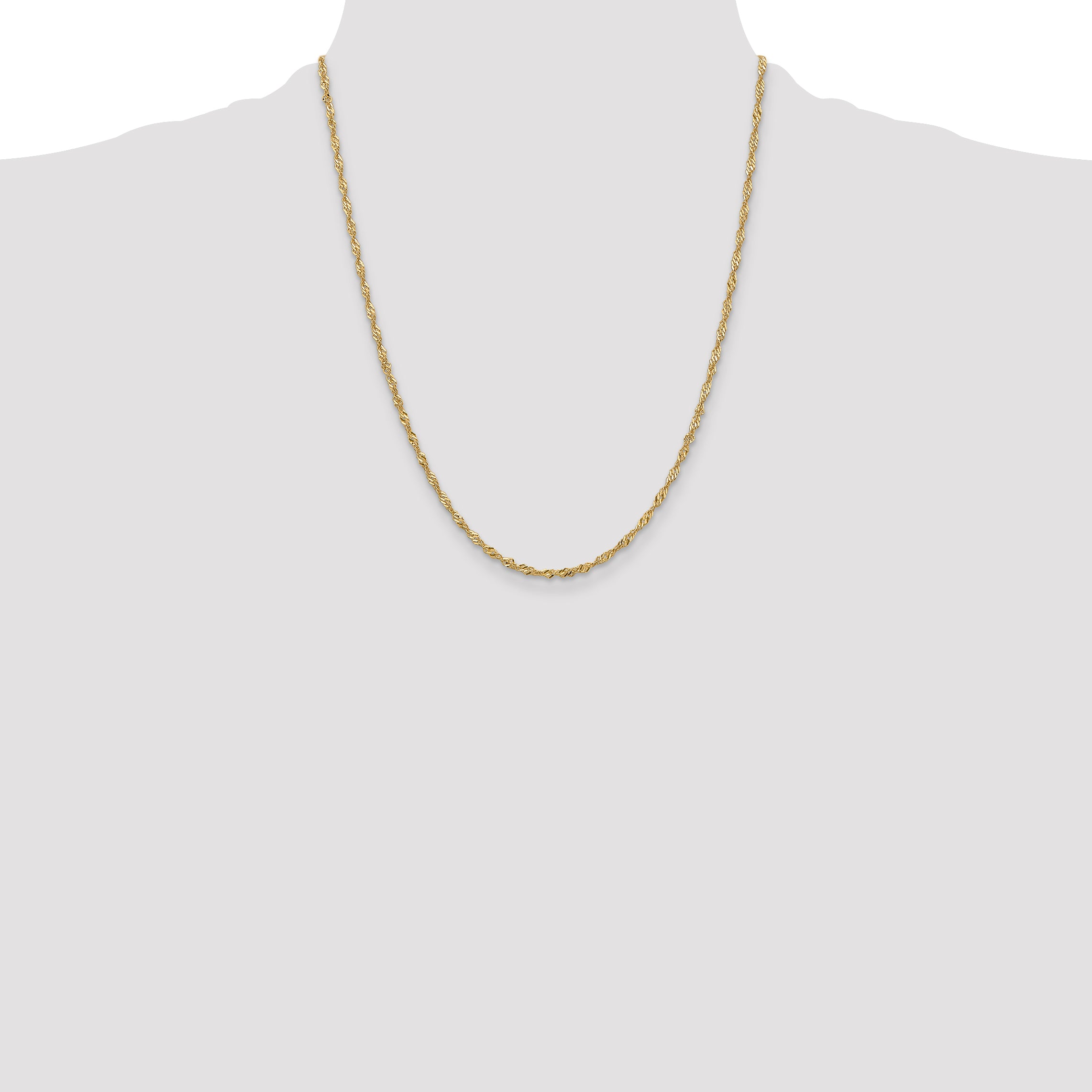14k 2mm Singapore Chain