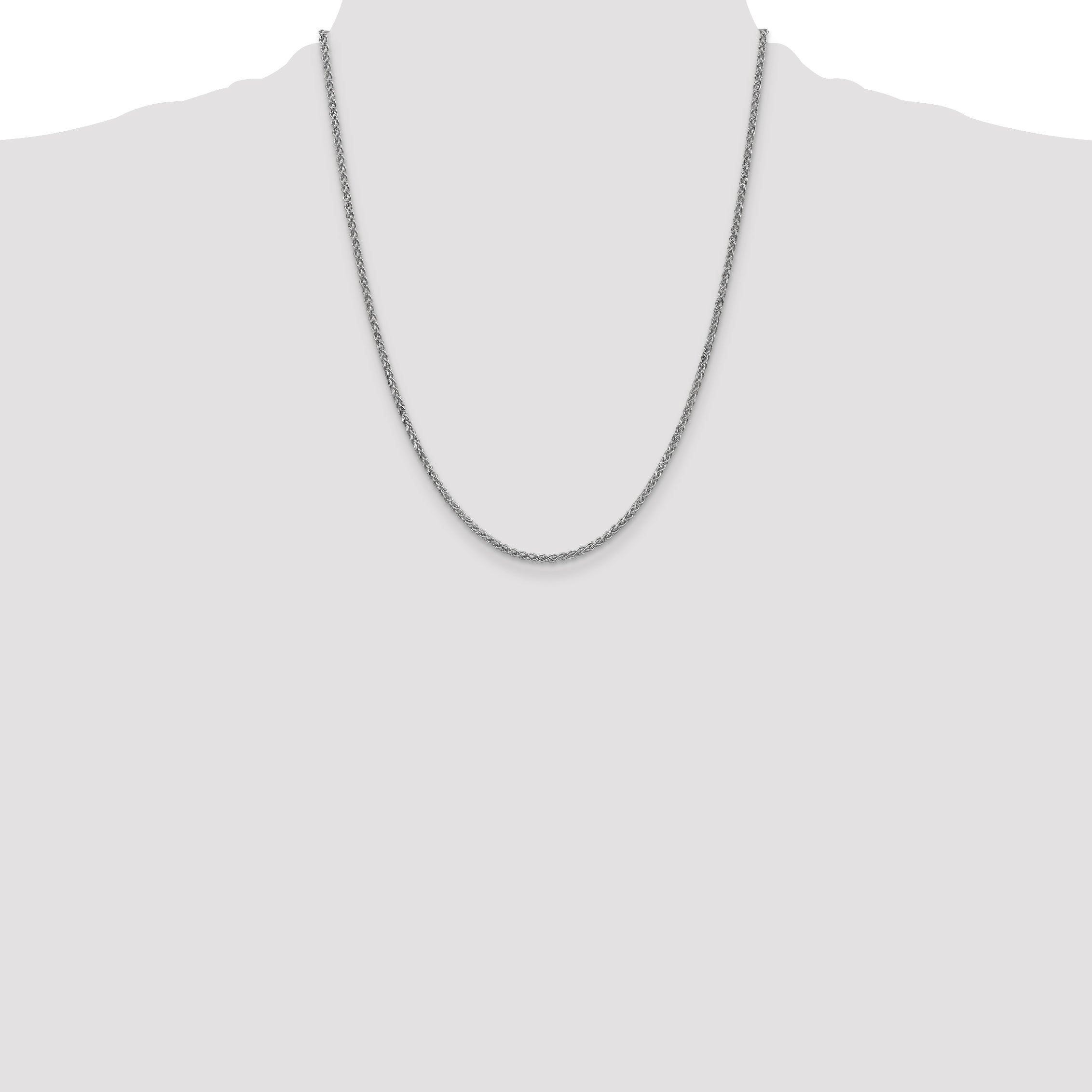 14k White Gold 2.1mm Spiga Chain