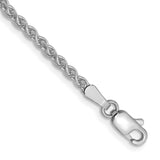 14k White Gold 2.1mm Spiga Chain Anklet