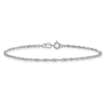 14k White Gold 1.4mm Singapore Chain Anklet